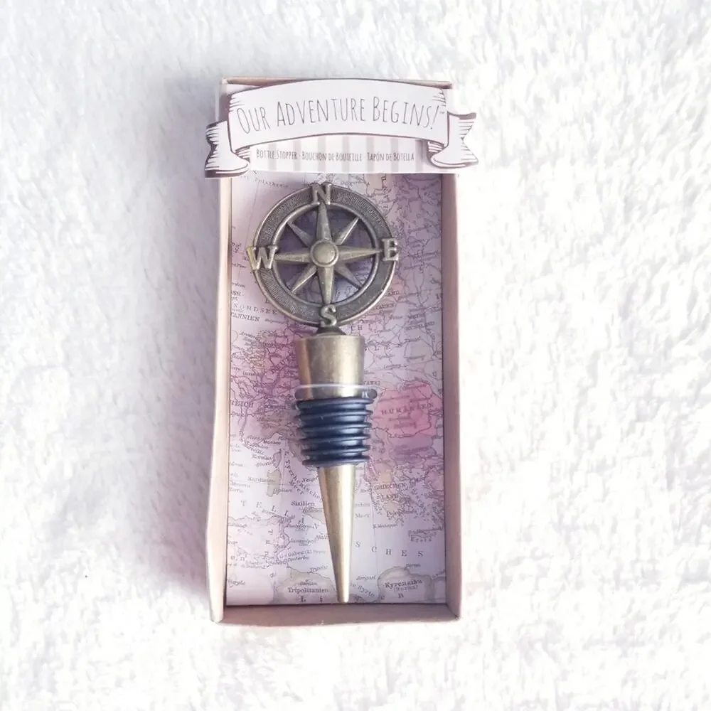 NWT Compass Wine Bottle Stopper Plug Barware Nautical Kitchen Tools Seal